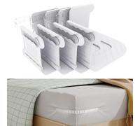 4 PCS Bed Sheet Holder with Lock Strips, Anti-Slip Bed Sheet Straps, Heavy Duty Bed Sheet Fasteners Keep Sheets Firm & Tight, Removable Fitted Sheet Corner Holders, Bed Sheet Clips for All Mattress