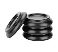 4 Pcs Beech Wood Round Piano Foot Pads Set, Upright Piano Caster Cups Accessories, Leg Floor Protectors for Hardwood Floor (Black)