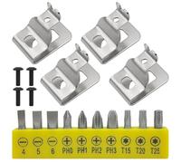 4 Pcs Belt Clips for Dewalt, 304 Stainless Steel Drill Tool Clips Hook Kit with Screw for Dewalt 20V Power Tools (N268241, N086039) + 10Pcs Screwdriver Bit Set, Fit for DCD980 DCD985 DCD980L2 DCD985L2
