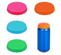 4 PCS Beverage Can Sealer Cap Reusable Silicone Soda Saver Can Lids Spill-Proof Soda Drink Cover Tops for Preserving the Flavor and Carbonation of Your Drinks