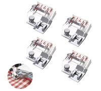 4 Pcs Bias Binding Maker Adjustable Sewing Presser Foot for Low Shank Snap-On Sewing Machines, 5mm to 20mm