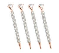 4 Pcs Big Diamond Pens Large Crystal Pens Metal Ballpoint Pens Bling Rhinestone Pens Bridal Shower Pens Glitter Wedding Pens Black Ink Pens AB Color