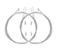 4 Pcs Bike Brake Cable Gear Shifter Cable Wire Set, 2.1m Stainless Steel Shifter Wire Kit with 4 End Caps, Replaceable Wires Inner Derailleur Wires Gear Shift Cables for Mountain Road Folding Bicycle