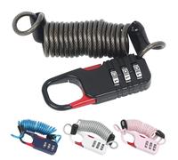 4 Pcs Bike Lock, 3 Digit Codes Coiling Cable Locks, Resettable Motorcycle Helmet Lock Bicycle Lock, Portable Anti Theft Combination for Moto Fence Outdoor Gate Scooter, 100cm/39.37in
