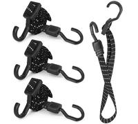 4 Pcs Bike Luggage Straps with Hooks, Elastic Bike Bungee Straps, 39.37 InchBungee Cords with Hooks, Reflective Bungee Cords and FixingsBungee Rope for Caravan Trucks RVs Roof Rack Strapss