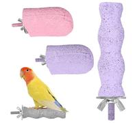 4 Pcs Bird Beak Grinding Stone, Anti-Slip Parrot Stand Bird Claw Trimmer, Resin Birds Parrot Cage Perch Stand Platform for Budgies Parakeets Cockatiels Conures,Cage Accessories