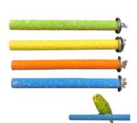 4 PCS Bird Perches, Parrot Perches Bird Paw Grinding Stick Wooden Perch, Natural Parrot Perch Platform, for Small Medium Large Birds African Grey Cockatoo Parakeet, 20CM, 4 Colors