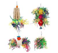 4 Pcs Bird Toys Hanging Budgie Shredding Foraging Paper Cage Accessories for Conure