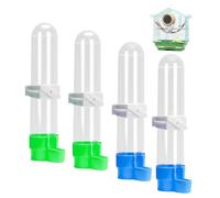 4 Pcs Bird Water Feeder, Budgie Water Dispenser, Budgie Water Feeder - 120ml PP Plastic Bird Waterers (2 Blue + 2 Green) for Cage Mounting, Small Parrot & Finch Hydration