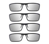 4 PCS Black 3D Clip On Glasses Passive, Viewing Glasses For Prescription Universal 3D Sunglasses Circular Polorised Lightweight for Childrens Adult Home Cinema Theater TV Game Anaglyph Photo