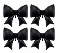 4 PCS Black Bow Balloons Decorations 38 inch/Suitable for Retro Classic Party/Gothic Style Luxurious Palace Princess Party/Wedding Party Decorations(Black 4Pcs)