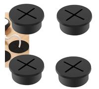 4 Pcs Black Cable Cord Grommet,Flexible Durable Rubber Desk Grommet Wire Hole Cover,Effective Desk Hole Covers Organizer Protector,for Office table Cable Management,Neatly Keeping The Desktop Tidy