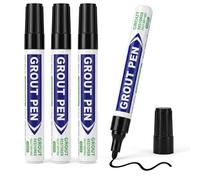 4 Pcs Black Grout Pen Tile Paint Marker Grout Reviver Marker Pen Set | Waterproof, Quick Dry, Non Toxic, Long-Lasting, Advanced Formula, Restoring Discoloured Faded Joints in Bathrooms Kitchens