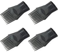 4 Pcs Black Hair Dryer Comb Nozzle Plastic Hairdressing Salon Blow Comb Attachment Hair Styling Tool for Straightening Detangling Fine Curly Natural Hair Hair Combs