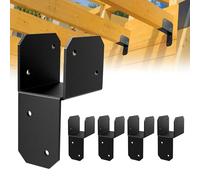 4 Pcs Black Joist Anchor Connector Post Caps Tie Bracket Fit 2"x 4"Post, Steel Mounting Joist Hanger Brackets, Truss to Beam Connector Roof Tie Header Hanger for Supporting Beams Rafters