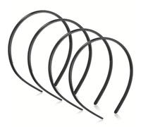 4 PCS Black Plastic Headbands for Women Girls Man, Black Hair Hoop with Teeth, Headband Hair Bands, Non-Slip Fashion Headband Accessories for Unisex
