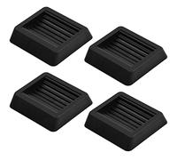 4 PCS Black Rubber Furniture Coasters Wheels Stoppers, Anti-Sliding Sofa Bed Roller Stopper, Caster Cups Pads for Furniture Feet and Floors Protectors