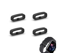 4 Pcs Black Silicone Watch Band Strap Loops, Watch Strap Loop Holder, Smartwatch Band Retainer Loop, Dustproof and Drop-proof Design for Garmin Forerunner 245/245 Smart Sport Watches Parts