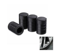4 Pcs Black Tire Valve Stem Caps, Anodized Aluminium Tire Valve Cap Set, Corrosion Resistant, Universal Stem Covers for Cars Trucks Motorcycles SUVs and Bikes