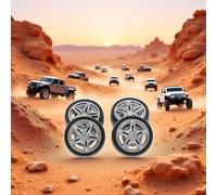 4 Pcs Black Tires, Simulation Rubber Wheel Tire Wheel Toy Model DIY RC Spare Parts Easy Installation,and Sets,Remote and App Controlled Vehicles and Parts,and Tires (48mm Small in Size)