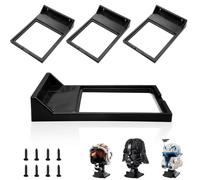 4 Pcs Black Wall Mount Display Stand Fits Lego Helmet, Wall Mount Display Shelf, Compatible with All Standard Lego Helmets, Boba Fett 75277/Tie Fighter Pilot 75274/Stormtrooper 75276