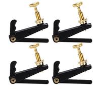 4 PCS Black with Gold Plated Screw Fine Tuner, Anti Bending Violin Fine Tuners for 3/4 and 4/4 Violin, Replacement Musical Accessories for Beginners, Mateurs and Band Players