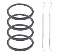 4 PCS Blender Gaskets with Lip with Dual-Use Removal Cleaning Hook, Sealing Gaskets Replacement Parts Seal Rings for NutriBullet Extractor Blades, NutriBullet 600W 900W Blenders