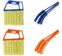 4 Pcs Blind Cleaner Duster Tool Set, Window Venetian Duster with 7 Finger Microfiber Sleeves, 3-Prong Air Conditioner Cleaner for Shutters, Vents and Slats, Handheld Dusting Cleaner Tools for Home Car