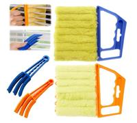 4 Pcs Blind Cleaner Tool Set, including 2 Venetian Blind Cleaner Brushes & 2 Dusters. Efficient Slatted Blinds Cleaner for Wooden Blinds, Window Slat Cleaning. Blind Duster for Hom