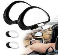 4 Pcs Blind Spot Mirrors, Adjustable Wide Angle Side Rear View Mirror Small Round 360° Rotate Convex Blindspot Mirror Safety Auxiliary Enhanced Safety Universal for Car Truck SUV Traffic Safety(Black)