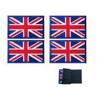 4 Pcs Blue Great Britain Flag Patch Stickers with The United Kingdom Emblem for Jackets Pants Hats Backpacks for Military Fans and Outdoor Enthusiasts 8x5 cm / 3.1x1.9 inches