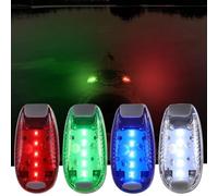 4 PCS Boat Navigation Lights for Kayak, LED Safety Lights with Flashing Blinking Modes, Assembly Free Kit for Bow, Yacht, Tail Use in Red, Green, White, Blue