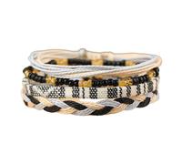 4 Pcs Bohemian Multilayer Bracelet Set for Women Handmade Woven Wax Cord Beaded Bracelets, Colorful Ethnic Style Jewelry for Summer & Daily Wear, adjustable, no gemstone