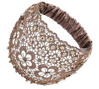 4 Pcs Boho Headbands For Women, 15x25x0.5cm Elastic Crochet Pearl Headband Lace Hairband Accessories, Lace Headbands, Elegant Headband, Hair Accessories For Daily Wear Various Holidays Hair Styling