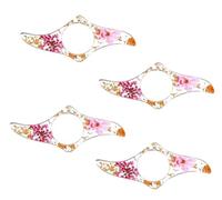 4 Pcs Book Page Holder, Dried Flower Transparent Thumb Ring Page Holder Handmade Personalized Flower Bookmark Book Reading Accessories for Teachers Student Bookworm Readers Literary