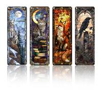 4 Pcs Bookmarks, Colorful Frosted PVC Translucent Metal Bookmarks, Fantasy Animal Personalized Reading Accessories for Book Lovers, Unique Bookish Gifts for Women Men Book Lovers Students Bookworms