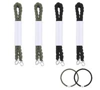 4 PCS Boot Bands Trouser Twists Military Twisters Army Tie Trouser Blousers Military Blousing Straps Elastic Bands Strap Blousing Garter Straps Outdoor Legging Rope with Metal Hook (Black Green)
