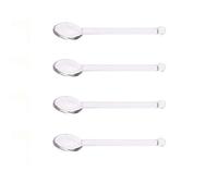 4 Pcs Borosilicate Color Transparent Glass Spoons,Cute Flower Long Handle Spoons for Ice Cream Dessert Coffee Stirring (transparent, Length:125mm/4.92")