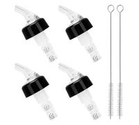 4 Pcs Bottle Dispensing Aid, 2 Pcs Straw Brush, Bottle Outlet, Red Wine Dispenser, Universal Wine Bottle Dispenser, Suitable for Wine, Oil and More (20ml)