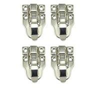 4 Pcs Box Toggle Latch, Duckbilled Hasp Lock Toggle Latch Catch with Mounting Screws, Box Case Latch Hasp for Cabinet Toolbox Suitcase - Silver