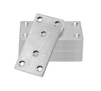 4 Pcs Brackets for Wood, Flat Joining Plates, Sleeper Bracket Heavy Duty, Stainless Steel Mending Plates for Connector, Metal Brackets for Wood Fixing
