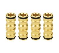 4 Pcs Brass Double Male Hose Pipe Connectors, Brass Double Male Hose Connectors, Metal Hose Connector, for Extending Two Female Garden Hose Pipe Tube Ends, Ideal for Gardening, Car Washing & More