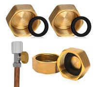4 Pcs Brass End Cap, Internal Thread Spigot with Washers 1/2" Blanking Nut, Plumbing Fittings for Washing Machine Radiator Valve Faucets Tap, Central Heating Pipework