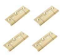 4 Pcs Brass Flush Door Hinges 60mm (2.1/2 inch) Heavy Duty Non-Mortise No Noise Bifold Door Hinges for Internal External Doors Cupboard Cabinets