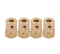 4 PCS Brass Hex Shaft Coupler Set, M4 Thread Extended Motor Connector with 2 to 8mm Bore Options, Stepper Motor Adapters for Accurate Mechanisms (Inner diameter 6mm)