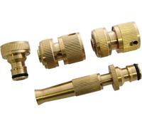 4 Pcs Brass Hose Pipe Fitting Set/garden Tap Hosepipe Quick Connectors & Spray Nozzle