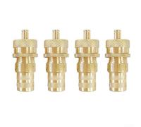 4 Pcs Brass Tire Deflators Kit Adjustable Automatic Tyre Deflator 0-60 PSI Car Motorcycle SUV Off-Road Quick Release Valve Set Gold