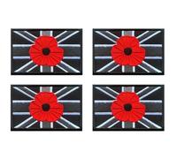 4 PCS British Union Jack Rose Dynasty Tactical Embroidered Patch Emblem Iron On/Sew On Badge Applique Patches for Clothing,Backpack,Jacket,Jeans,Hat,Bag,Costume,T-Shirt,Jersey