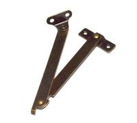 4 Pcs Bronze Lid Folding Support Hinges Brass Lift Up Stay Hinge Vintage Lid Display Bracket for Wooden Chest Gift Box Jewelry Case Furniture Big Large Size (Total Length:7-1/2", Width:1-1/2")