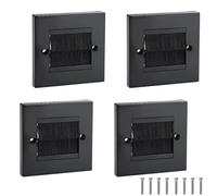 4 PCS Brush Wall Plate, Brush Plate Standart Cable Wall Cover with 8 Screws for Sockets and Tidy Up Wires and Cables for Decorate Wall Home Office (Black)